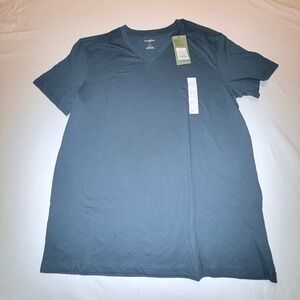 Goodfellow V-Neck T-Shirt Mens L Thunderbolt Blue NEW Every Wear Standard Fit